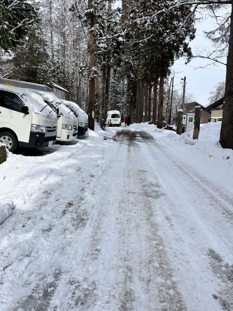 The sauna前の道路写真